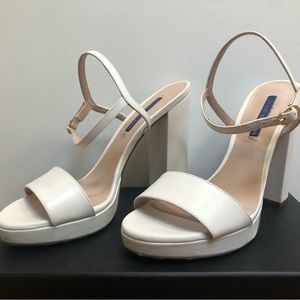 Stuart Weitzman White platform heels